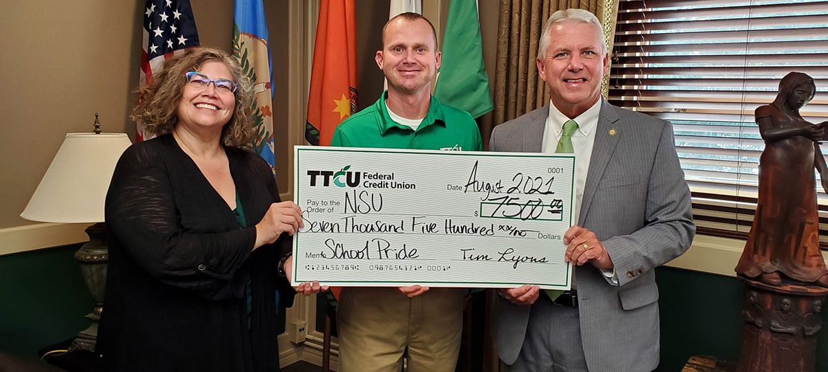 Northeastern State University receives $7,500 through TTCU school pride program TTCU-Donation