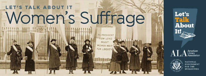 Let's Talk About It Women Suffrage event poster