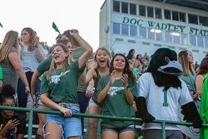 nsu students showing spirit at a football game