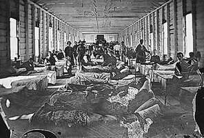 seminary hall as a hospital for soldiers